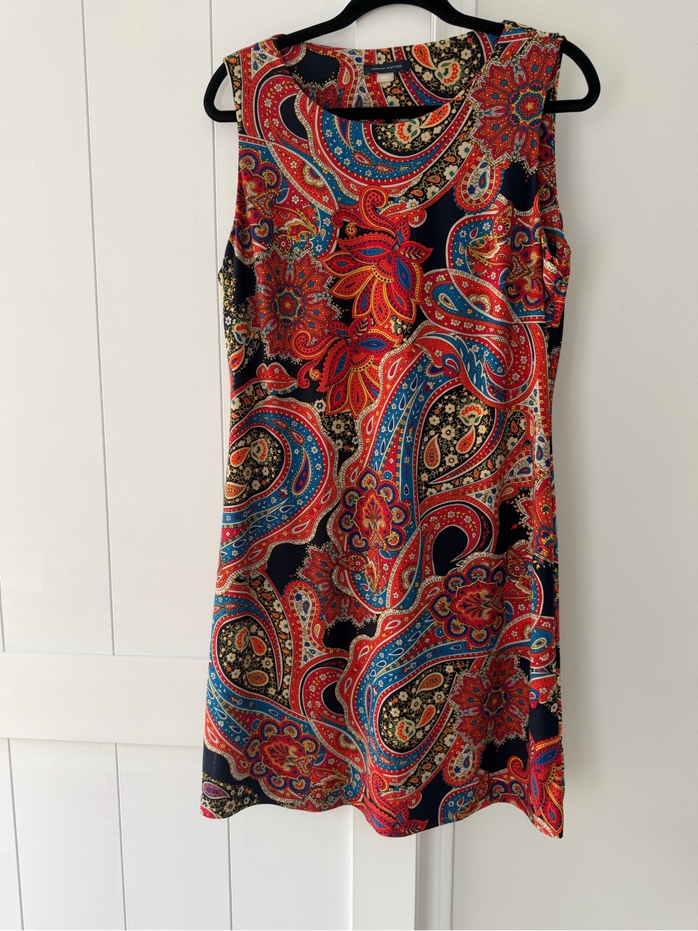 Tommy Hilfiger Red, Blue & Black Paisley Mini Dress